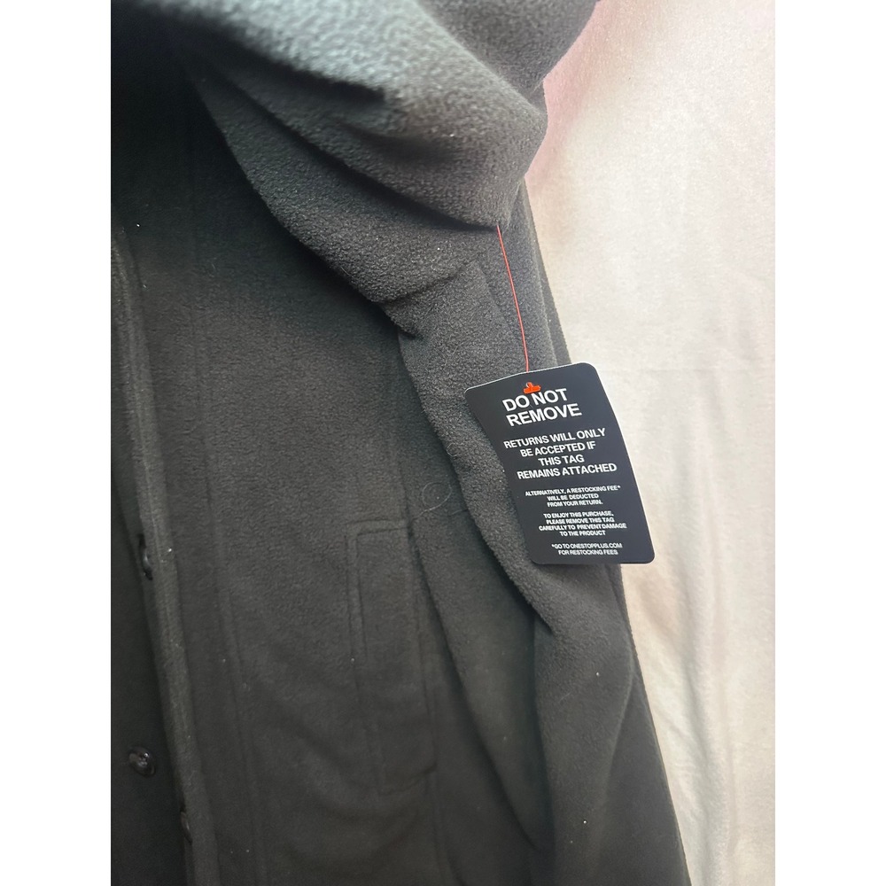 Woman Within Black Fleece Double Breasted Hooded Coat Jacket 36W - Picture 7 of 11
